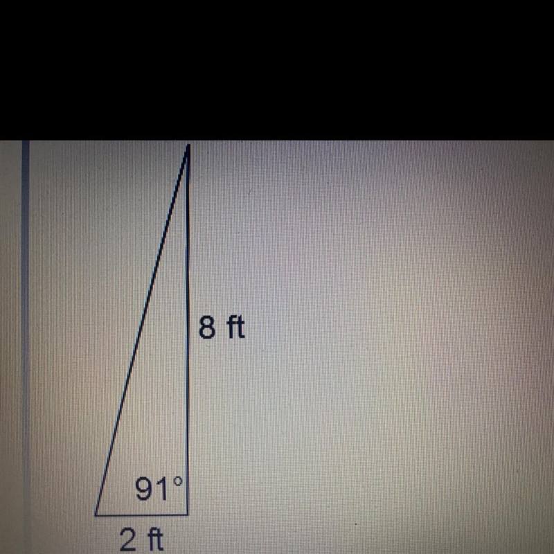 Find the area of the triangle. A. 5.7 ft B. 8 ft C.0.1 ft D. 16 ft-example-1