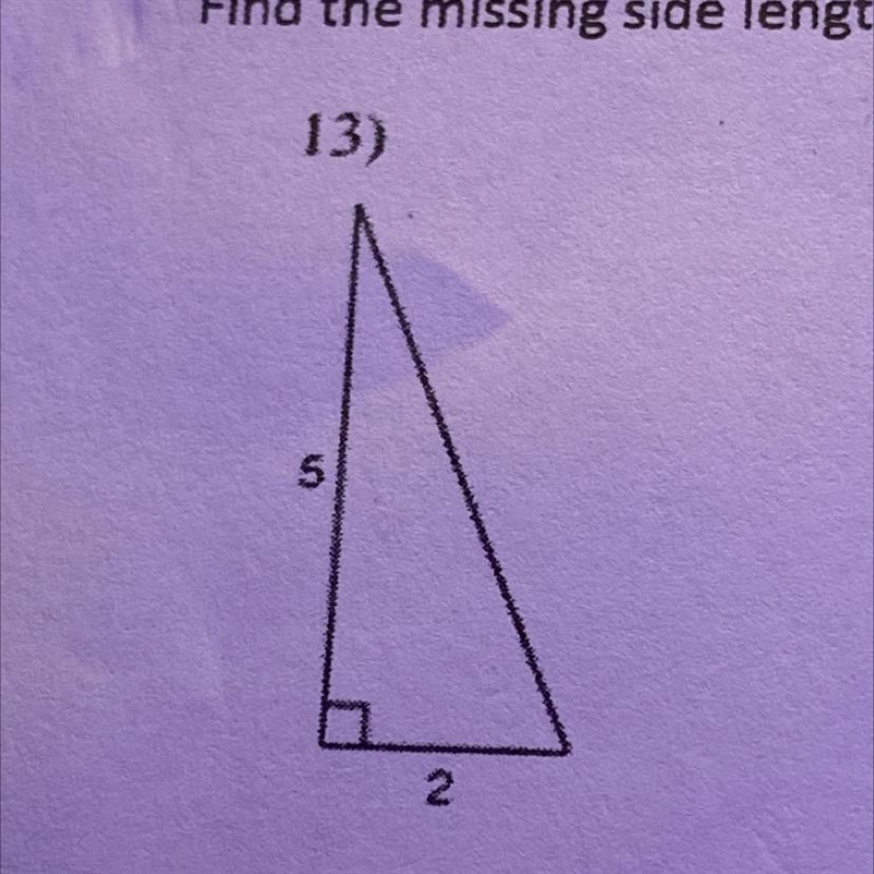 (Pythagorean theorem) find the missing side length. Round to the nearest hundredth-example-1