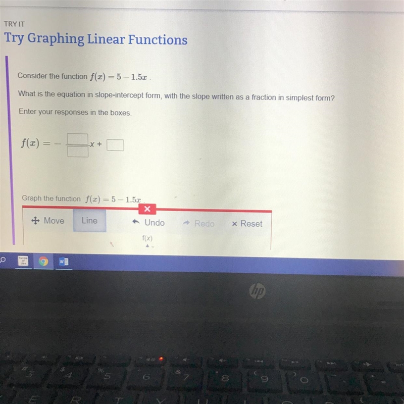 Consider the function f(x) =5-1.5x-example-1