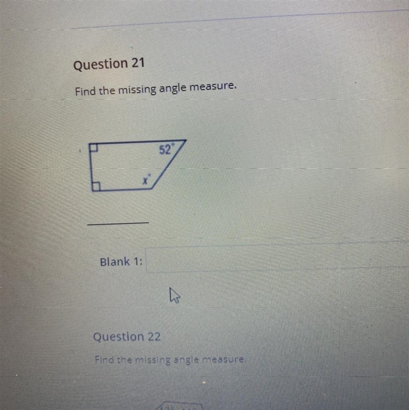 Find the missing angle measure. 52-example-1