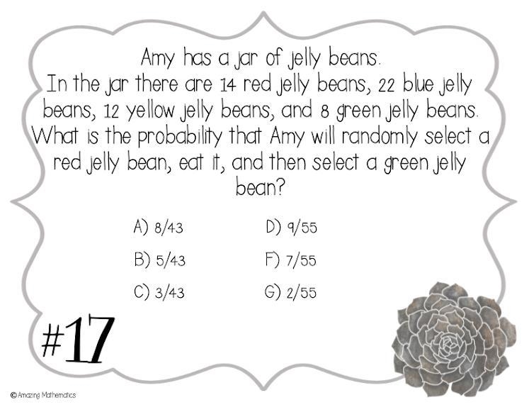 Amy has a jar of jelly beans. In the jar there are 14 red jelly beans, 22 blue jelly-example-1