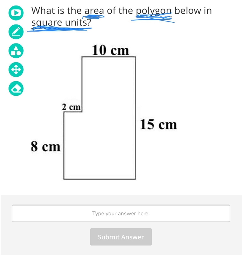 What is the area of the polygon below in square units?-example-1