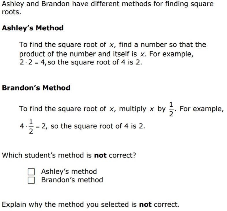 PLEASE HELP!!! Give an example showing why one of the methods is not correct.-example-1