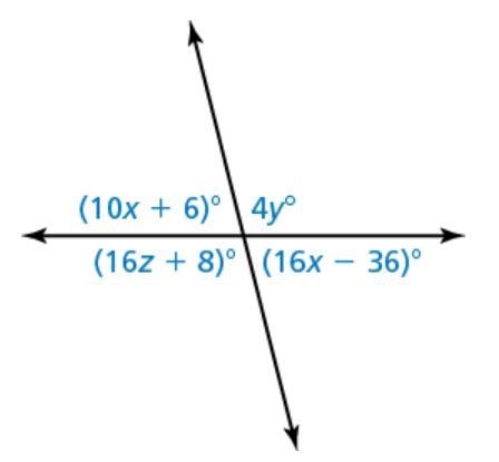 Find the values of x, y, and z.-example-1