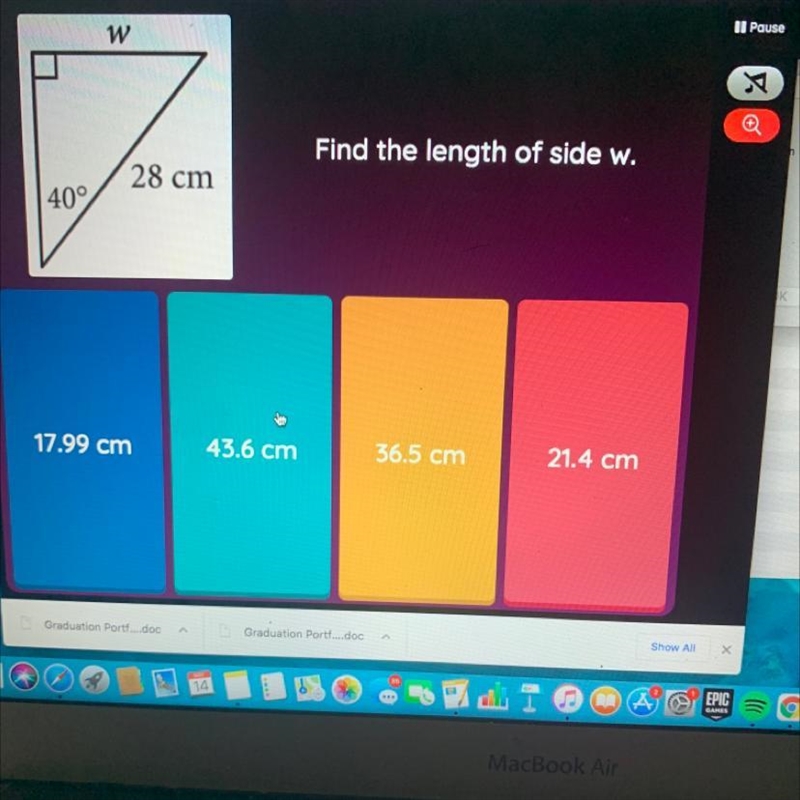 Find the length side of W-example-1