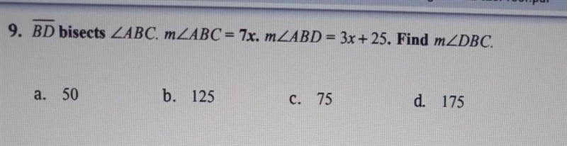 Please help me out!! I know what a bisector is I have no idea how to solve for DBC-example-1