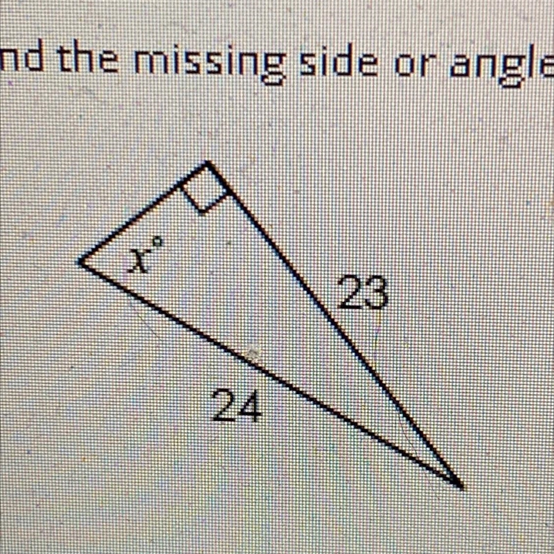 Find the missing side or angle for each variable round your answer to the nearest-example-1