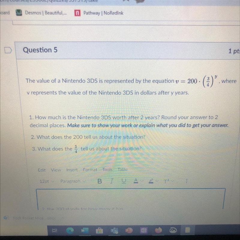 1. How much is the Nintendo 3DS worth after 2 years? Round your answer to 2 decimal-example-1