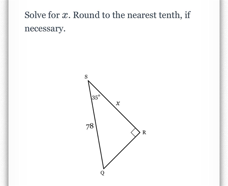 Solve for x. Round to the nearest tenth, if necessary.-example-1