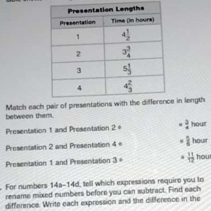 Difference in length between 3 3/4 and 4 2/3-example-1