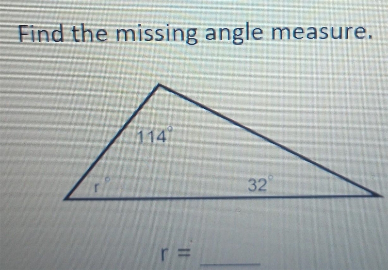 Find The Missing Angle Measure A. 34 B. 90 C. 6 D. 23 please help me with this ​-example-1