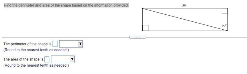 Find the perimeter and area of the shape based on the information provided.-example-1