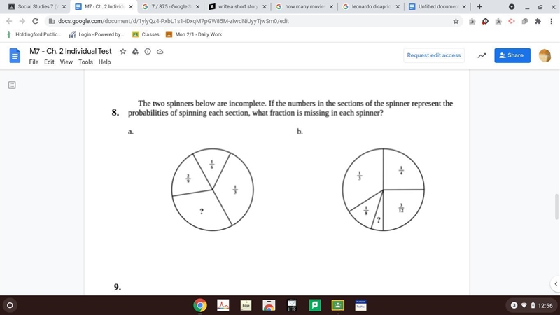 Fill in the missing spot with the correct fraction.-example-1