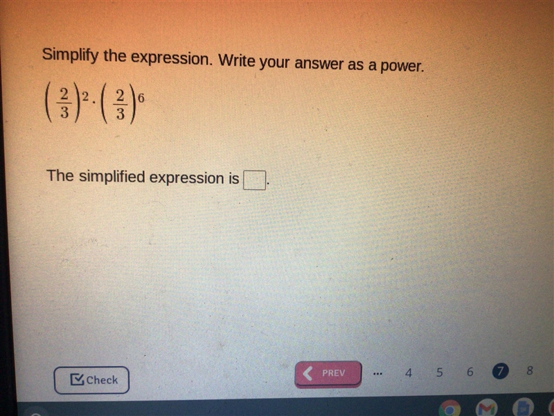 Simplify the expression. Write your answer as a power.-example-1