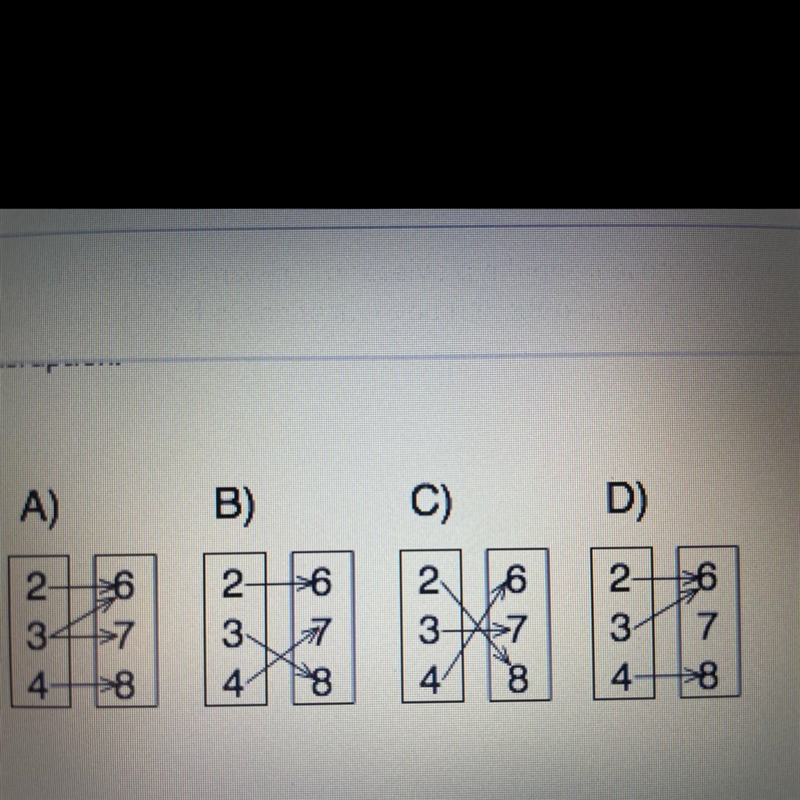 Which of the statements about the mappings is true? A) A is not a function. B) C in-example-1