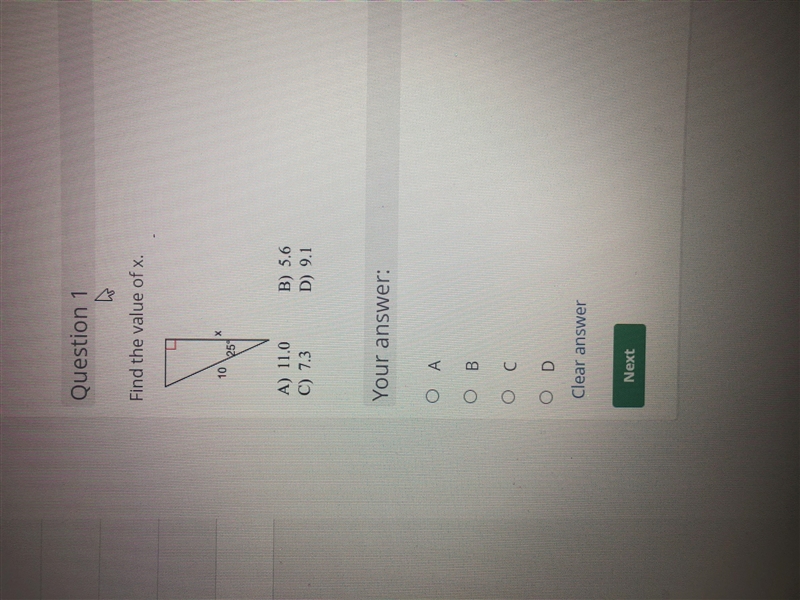 Find the value of x Basic trig-example-1