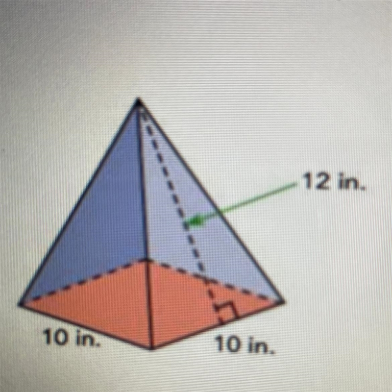 Find the surface area of the square pyramid shown below. (15 points)-example-1