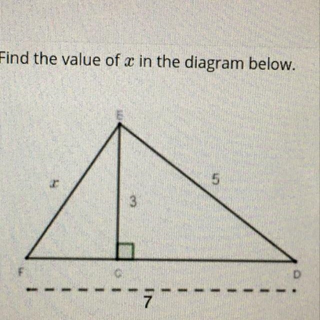 Find the value of x in the diagram below-example-1