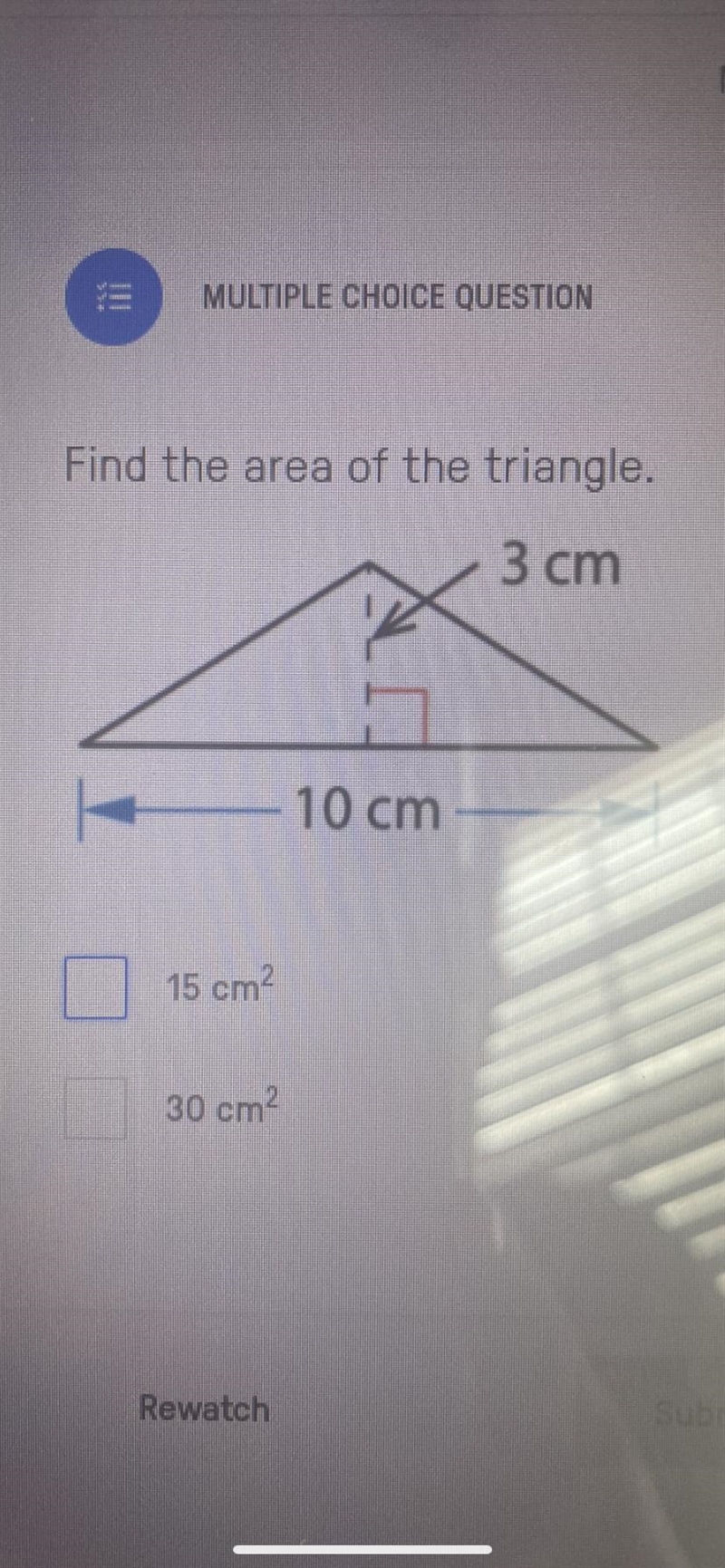 Can anyone teach me the area of a triangle?-example-1