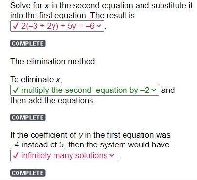 The substitution method: Solve for x in the second equation and substitute it into-example-1