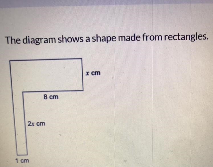 Work out an expression, in terms of x, for the perimeter of the shape. Simplify your-example-1