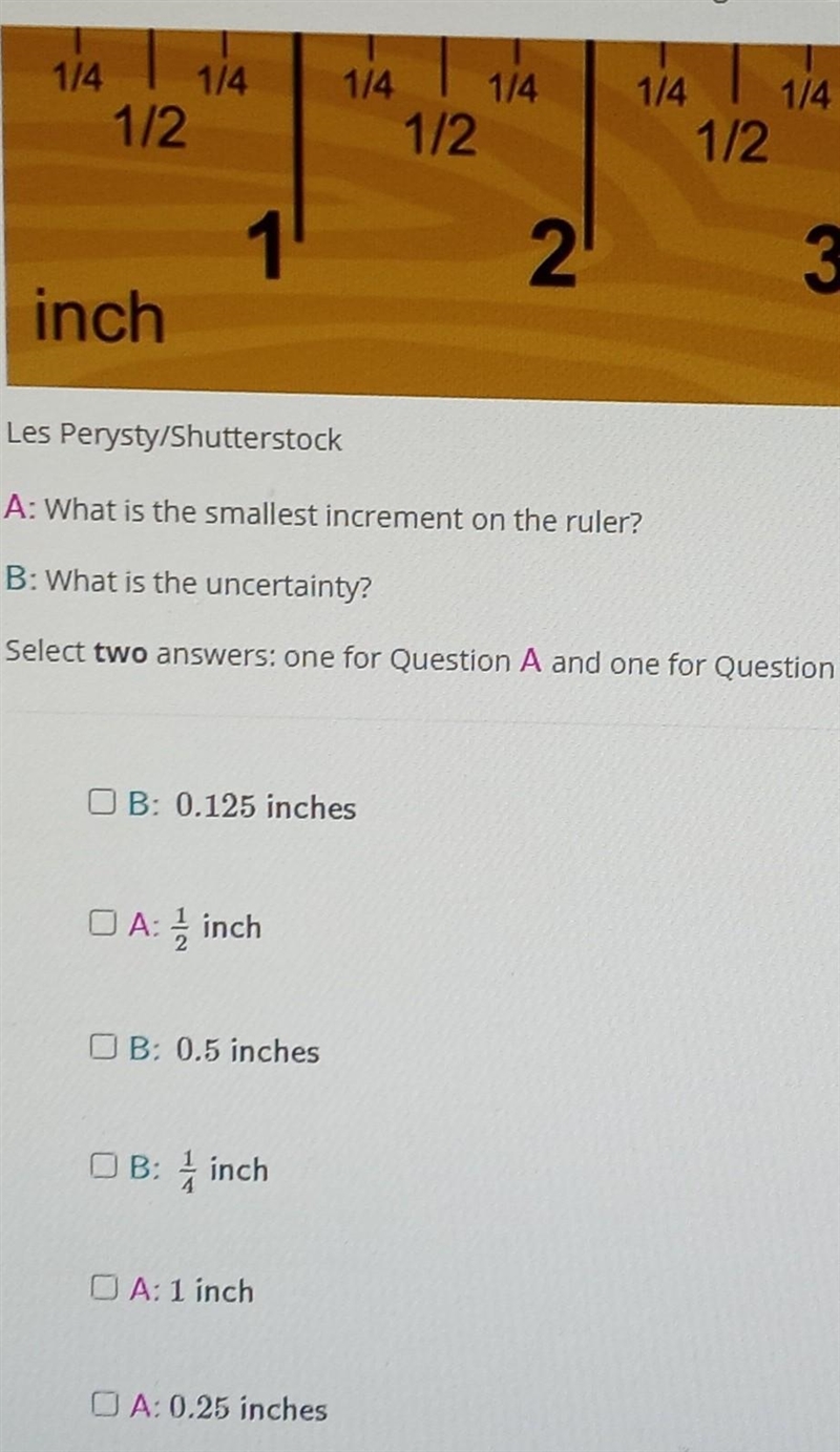 Select 2 answers: one for the questions A and one for the question B ​-example-1