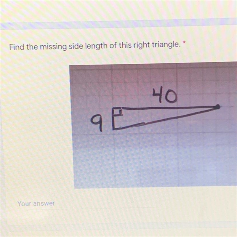 Find the missing side length of this right triangle-example-1