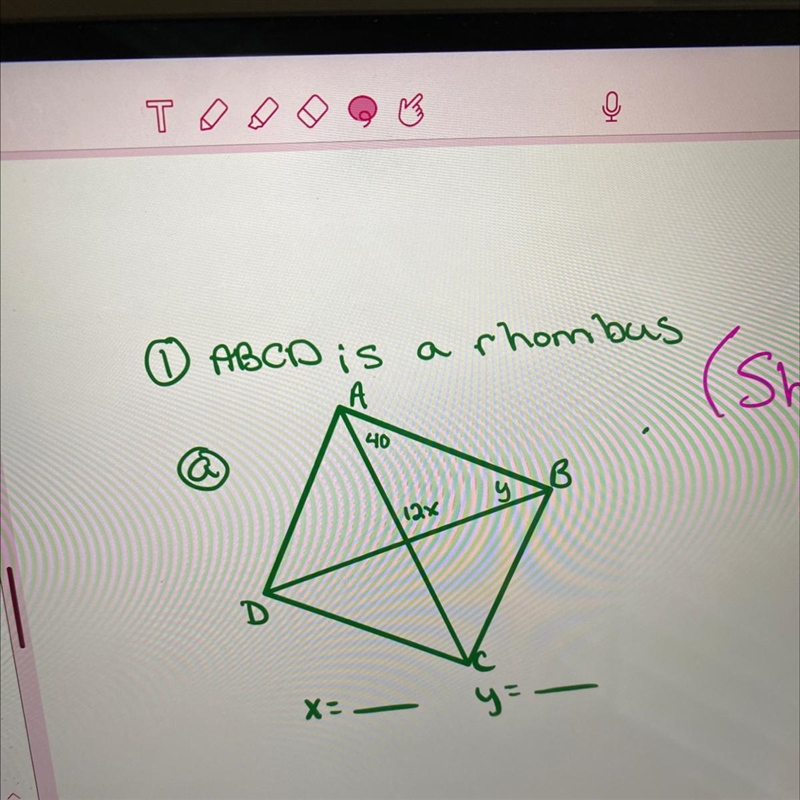 ABCD is a rhombus please help-example-1