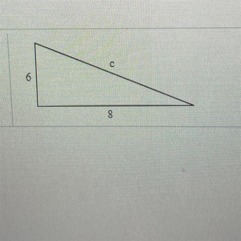 Use the Pythagorean Theorem to find the missing length in the right triangle.-example-1