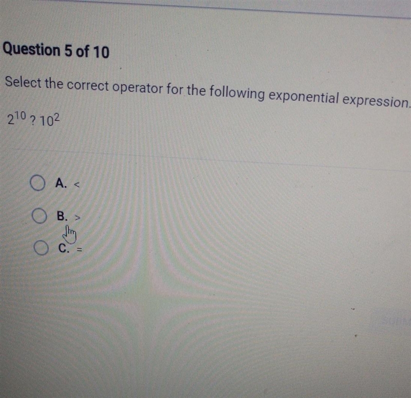 I slept the correct operator for the following exponential expression*​-example-1