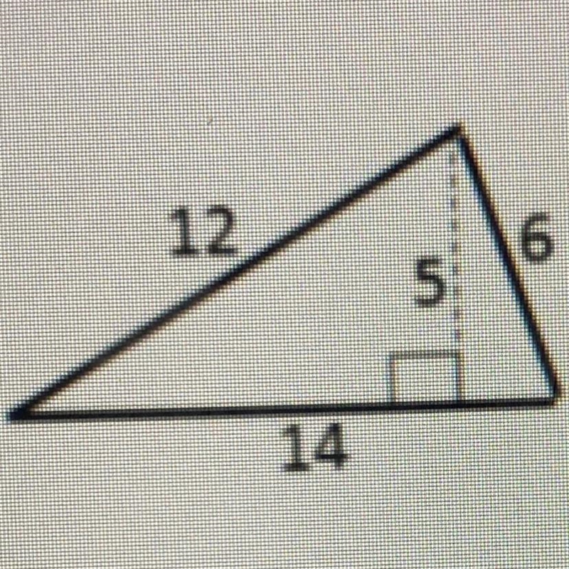 Find the are of the triangle below in square units (The triangle is in the picture-example-1