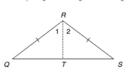 Mikah is proving the base angles of this triangle are congruent. In isosceles triangle-example-1