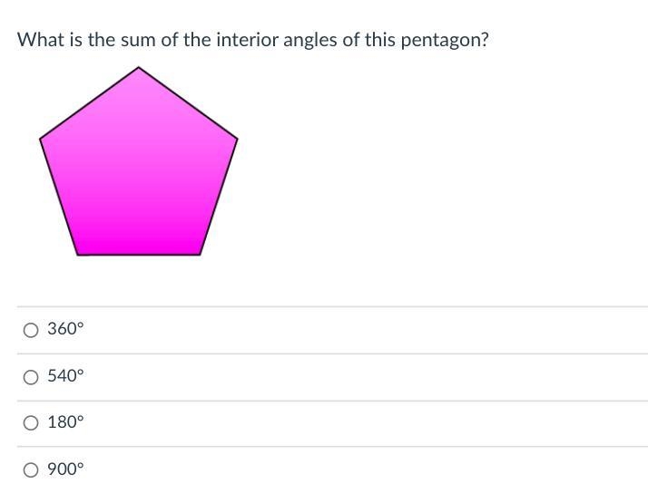 What is the sum of the interior angles of this pentagon? MULTIPLE CHOICE EASY-example-1