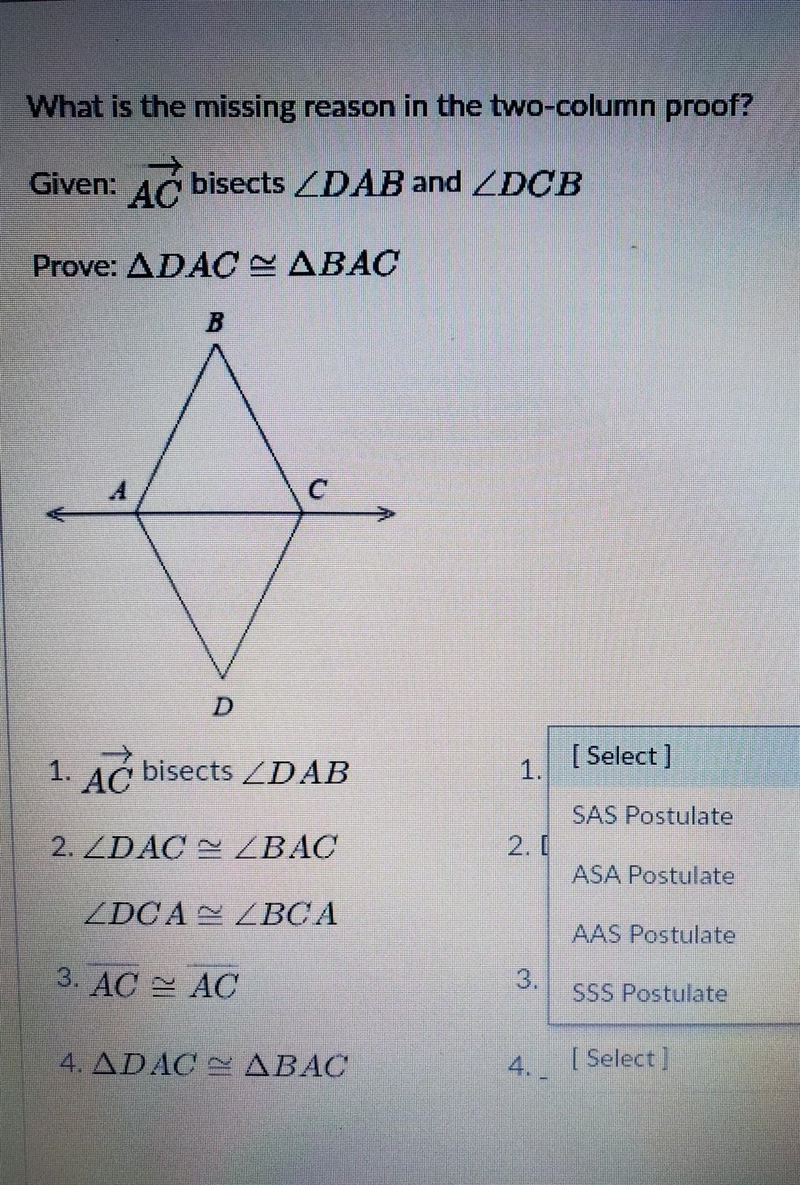 What is the missing reason in the two-column proof? answer #4, choices provided ​-example-1