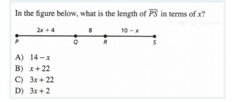 In the figure below, what is the length of PS in terms of x please help-example-1