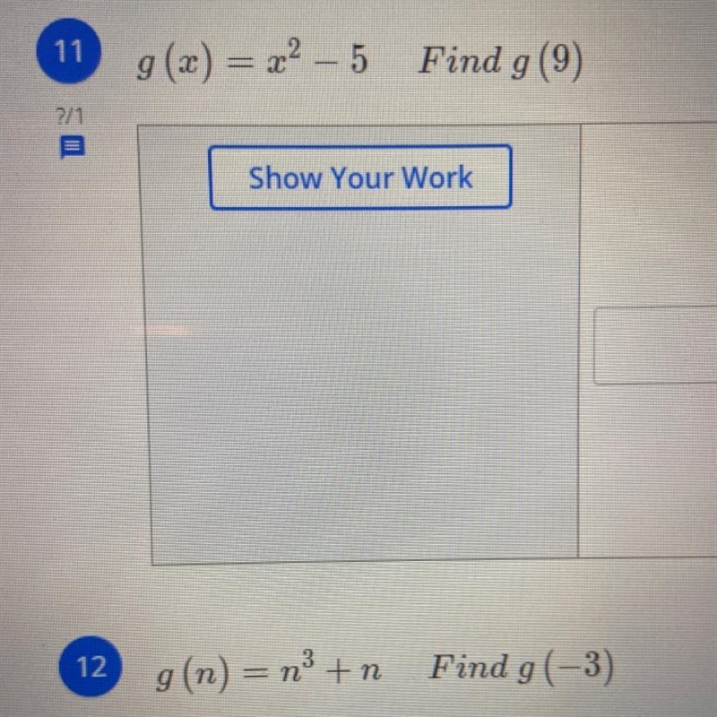 G(x)=x^2-5 g(9) help!-example-1