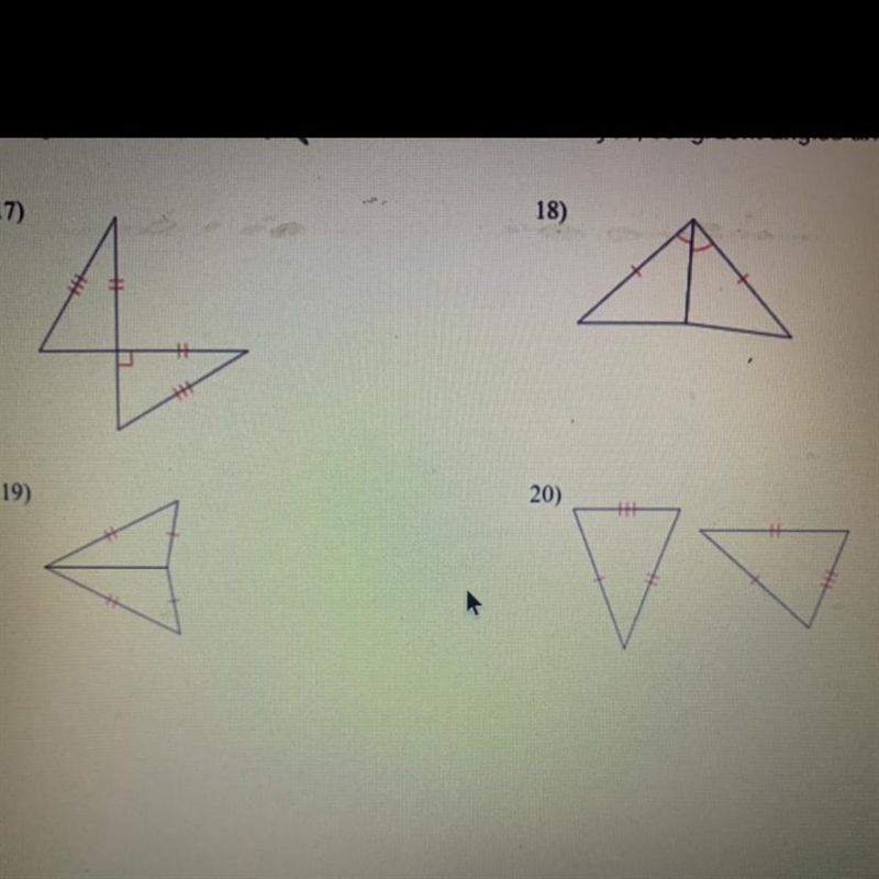 Determine if the two triangles are congruent.If they are state how u know-example-1