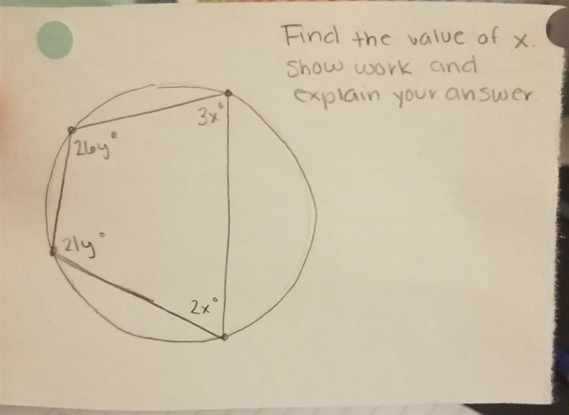 Find the value of x I tried to solve, but ny answer did not make any sense do Im not-example-1