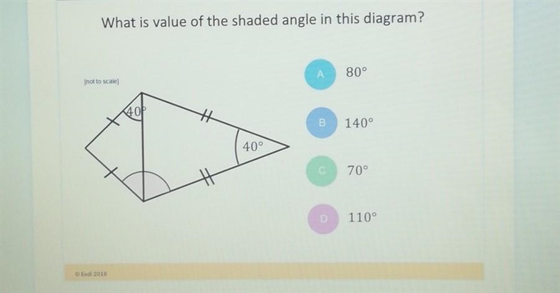 What is the value of the shaded angle in this diagram? a 80 degrees b 140 degrees-example-1