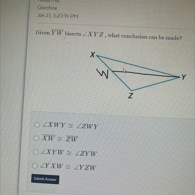 Given YW bisects *image is attached above*-example-1