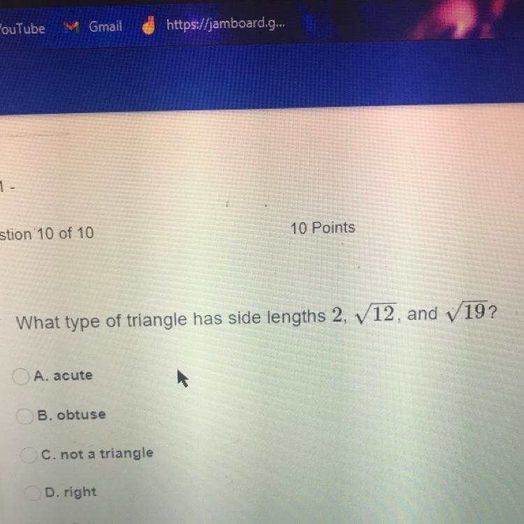 What type of triangle has side lengths 2, 712, and 19?-example-1