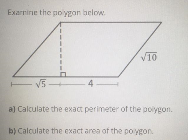 Calculate the area and perimeter of the polygon.-example-1