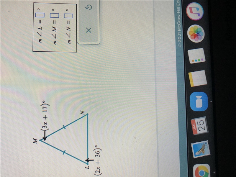 Suppose that LMN is isosceles with base LN suppose that M-example-1