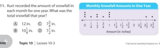 Kurt recorded the amount of snowfall in each month for one year what was the total-example-1