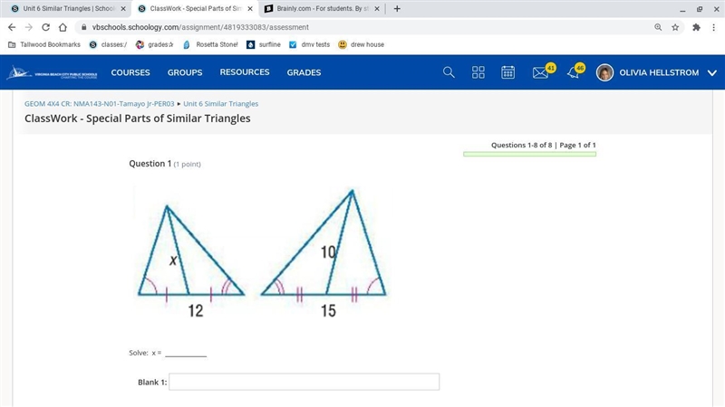 Solve for x in the box below but i dont know how-example-1