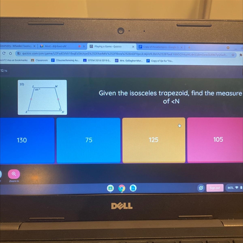 Given the isosceles trapezoid find the measure of-example-1