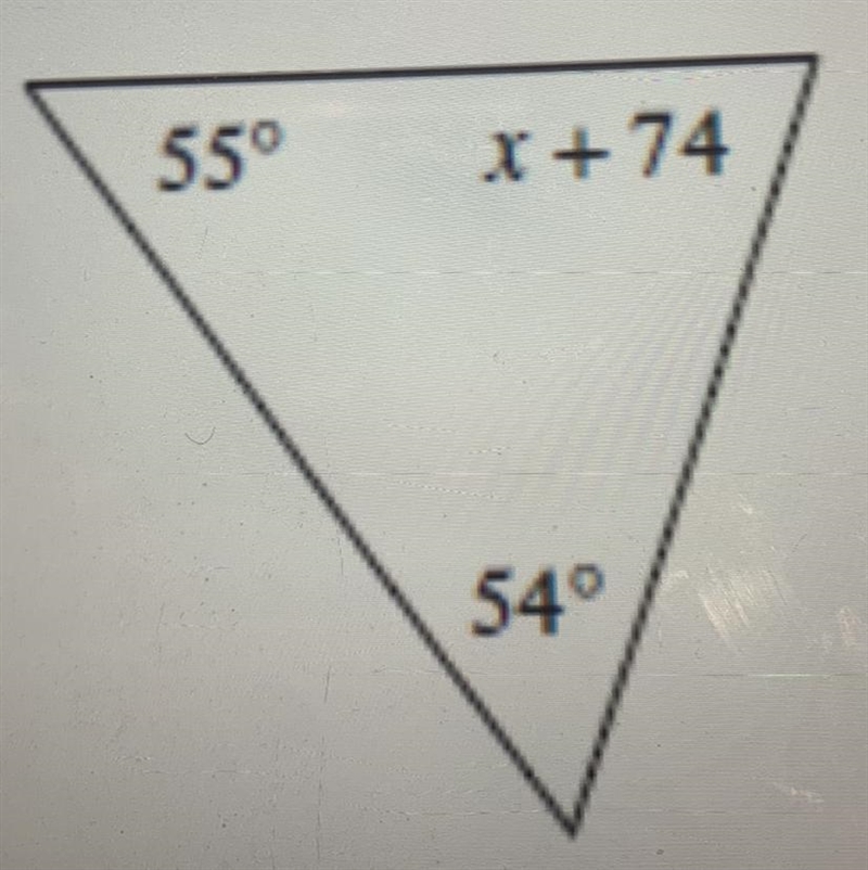 Find the value of x in the triangle-example-1