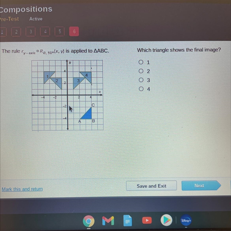 The rule y-axis ORO, 900(x, y) is applied to AABC.-example-1