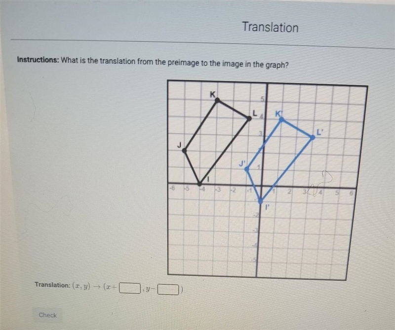 What is the translation from the preimage to the image in the graph?​-example-1