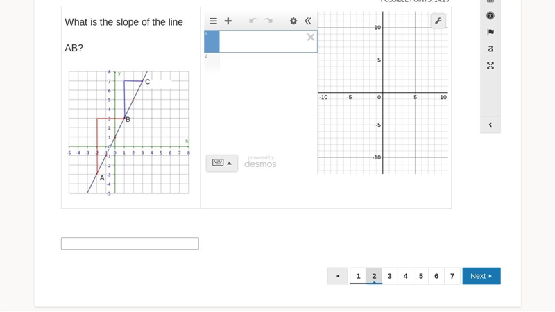 What is the slope of the line AB?-example-1